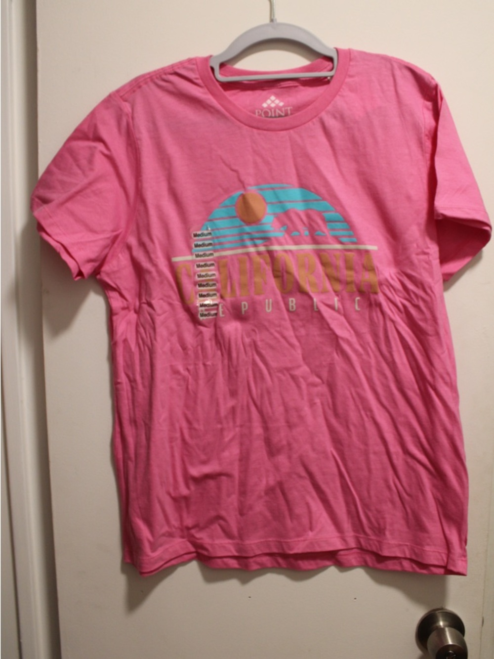 California Republic Pink Graphic T‑Shirt with Sunset Print